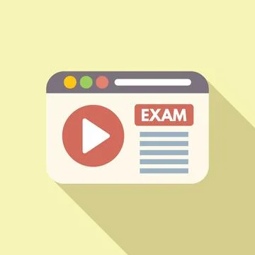 Online exam interface vector illustration Illustrazione stock