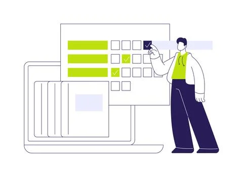 Online exam isolated cartoon vector illustrations. Stock Illustration