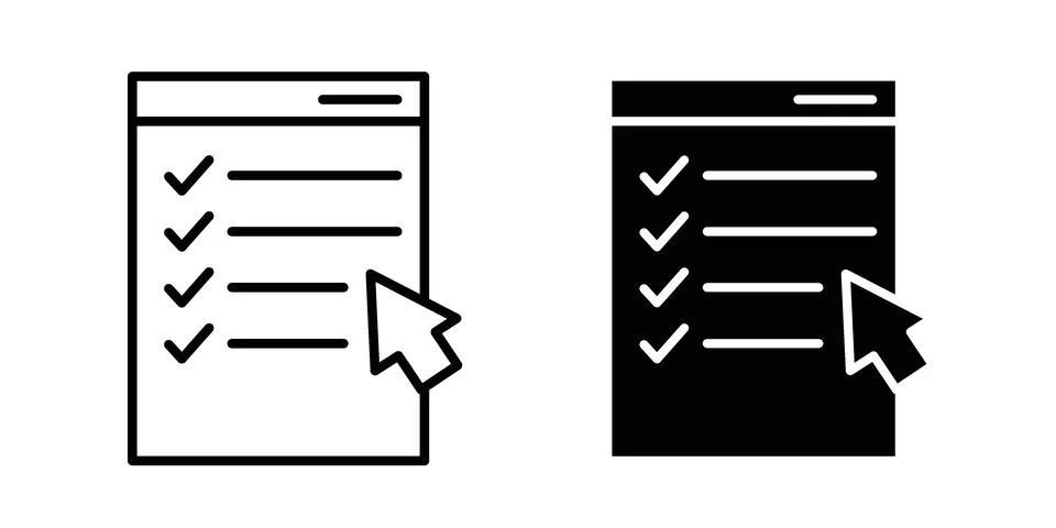 Online exam test icon bundle for website design projects イラスト素材