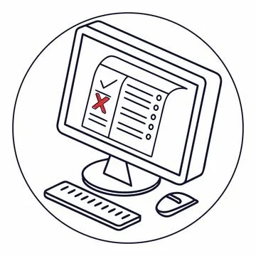 Online Exam Test Icon Vector Art Stock Illustration