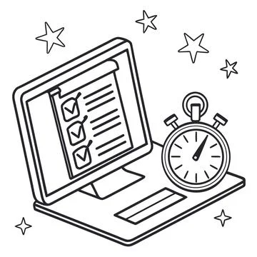 Online Exam Test Icon Vector Art Stock Illustration