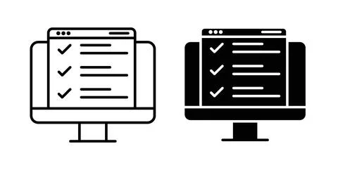 Online exam test icon vector art Illustrations イラスト素材
