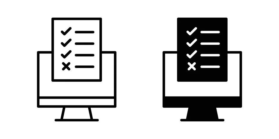 Online exam test icon vector, illustration icon set Stock Illustration