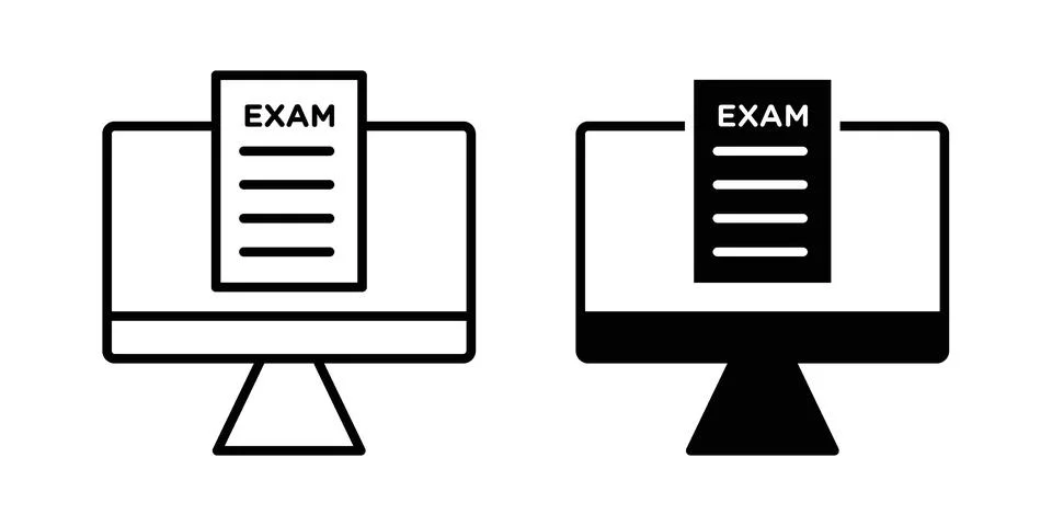 Online exam test icon vector design illustrations Stock Illustration