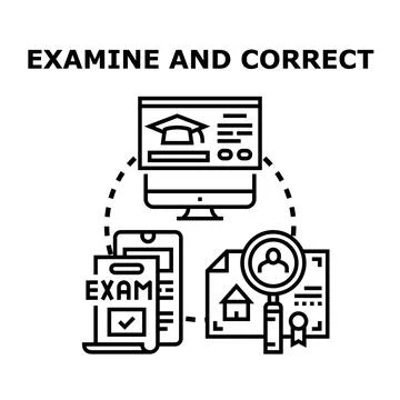 Online examination and digital correction process concept Stock Illustration