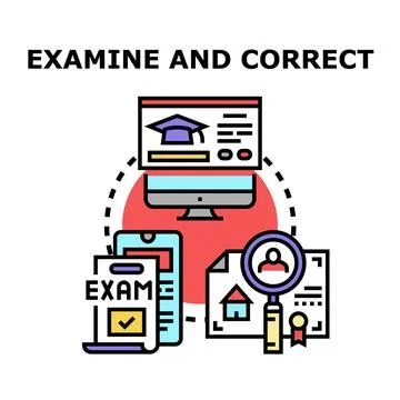 Online examination and digital correction process concept イラスト素材