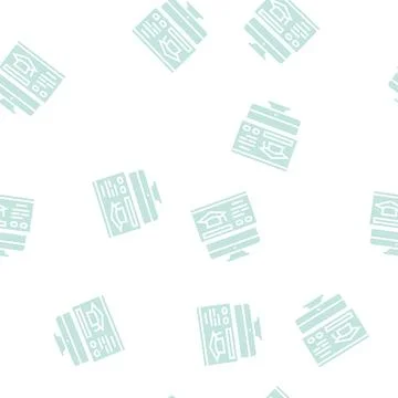 Online examination glyph seamless pattern Stock Illustration
