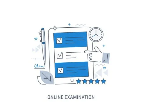 Online examination Stock Illustration