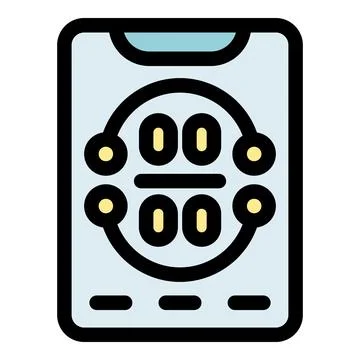 Online eye test showing optometry chart on smartphone screen Illustrazione stock