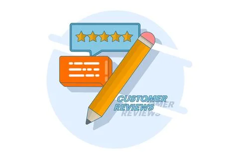 Online feedback concept. Write a comment about the product. Survey form. Stock Illustration