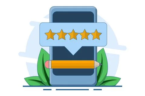Online feedback concept. Write a comment about the product. Survey form. Stock Illustration