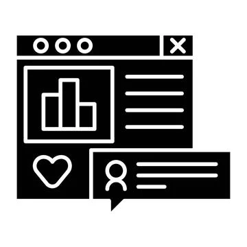 Online Feedback Glyph Icon Illustrazione stock