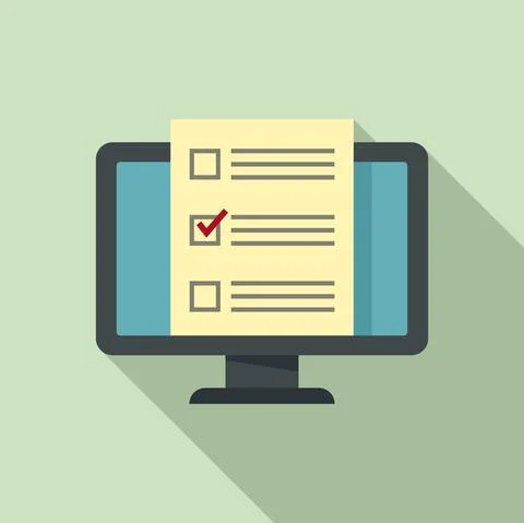Online feedback icon, flat style Stock Illustration