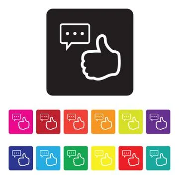 Online feedback icon set Illustrazione stock