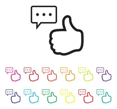 Online feedback icon set Illustrazione stock