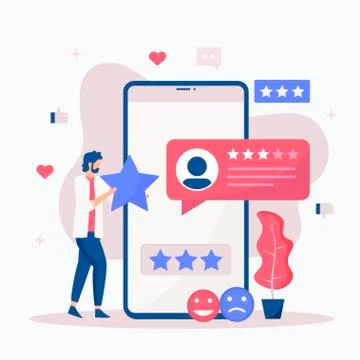 Online feedback illustration concept Stock Illustration