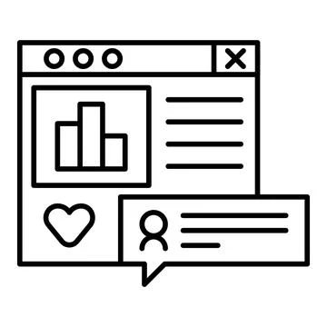 Online Feedback Line Icon Illustrazione stock