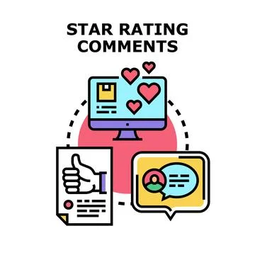 Online feedback system with positive user reviews Stock Illustration