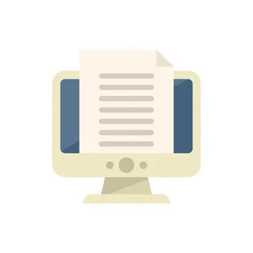 Online file icon flat vector. Class study Stock Illustration
