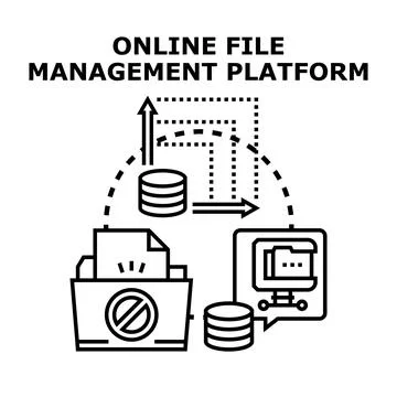 Online file management platform concept for digital data Stockillustratie