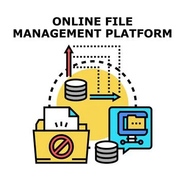 Online file management platform concept for digital data Stockillustratie