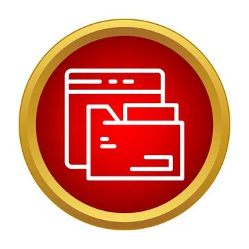 Online file management system with folder and browser window Stockillustratie