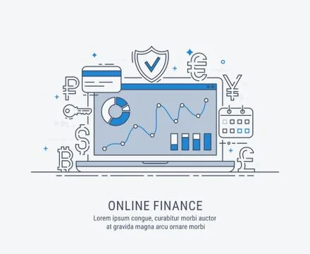 Online finance Stock Illustration