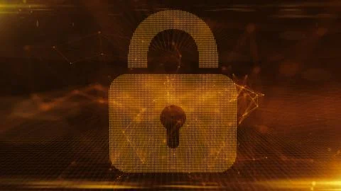 Online financial data encryption with blockchain to protect information Stock Illustration