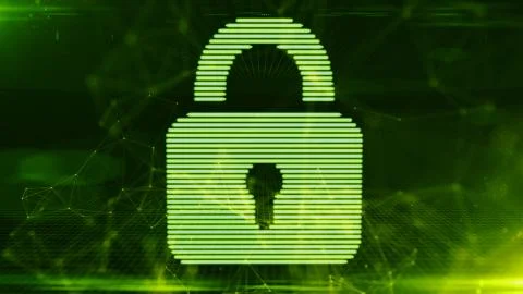 Online financial data encryption with blockchain to protect information Stock Illustration