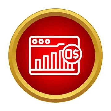 Online financial growth displaying a zero dollar icon Stock Illustration
