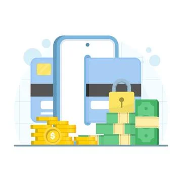 Online financial security concept Illustrazione stock