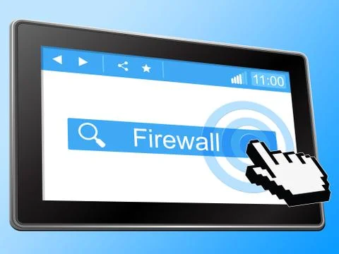 Online firewall representing world wide web and website Иллюстрация