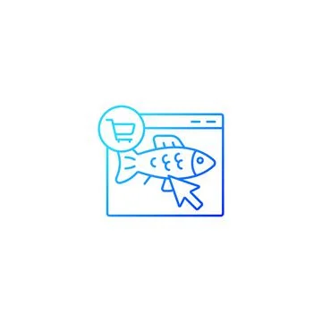 Online fish order gradient linear vector icon Illustrazione stock