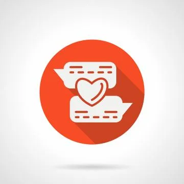 Online flirting round red vector icon Stock Illustration