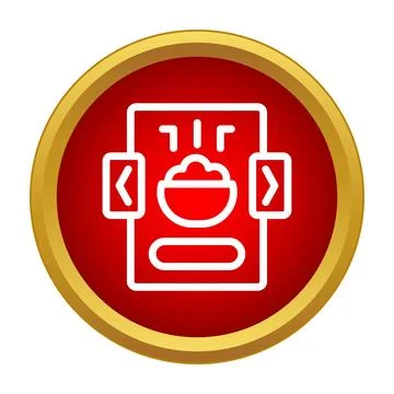 Online food ordering app menu interface icon Illustrazione stock