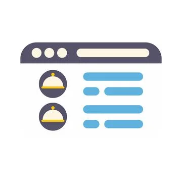 Online food ordering interface with menu layout 스톡 일러스트