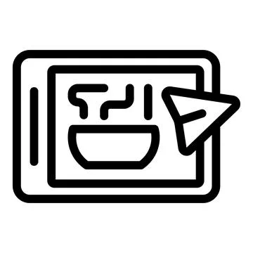 Online food ordering using mobile app with one click イラスト素材