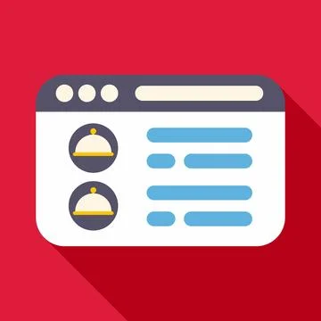 Online food ordering website presenting digital restaurant menu Stock Illustration
