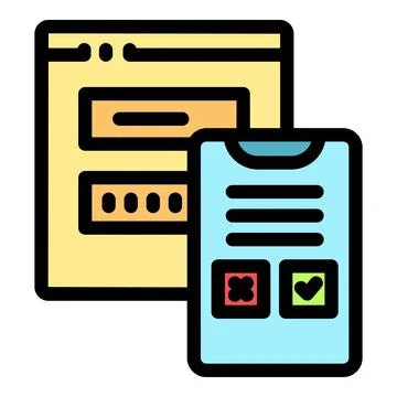 Online form being filled on a mobile device with website in background Stock Illustration