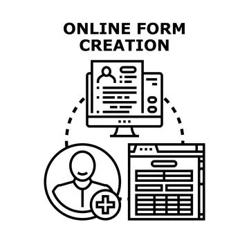 Online form creation and digital user registration Stock Illustration