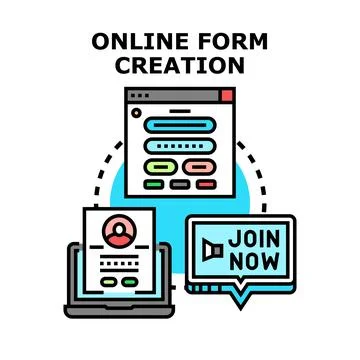 Online form creation process using digital interface イラスト素材