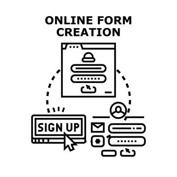 Online form creation process using digital interface イラスト素材