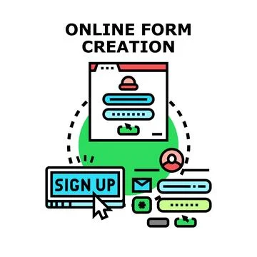 Online form creation process using digital interface イラスト素材