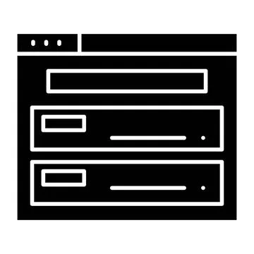 Online Form Glyph Icon Stock Illustration