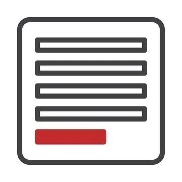 Online form icon. Concept of data entry, feedback, and surveys. Illustrazione stock