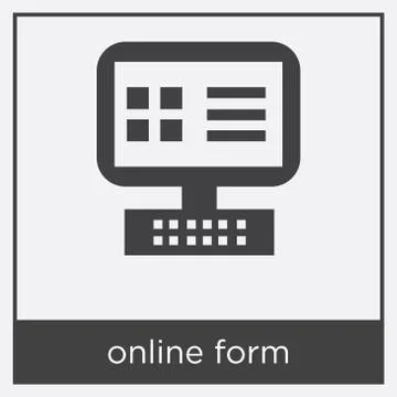Online form icon isolated on white background Stock Illustration