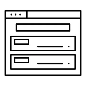 Online Form Line Icon Stock Illustration