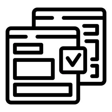 Online form sending successfully with check mark icon showing completion Stock Illustration