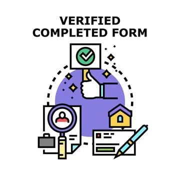 Online form verification and successful completion process Illustrazione stock