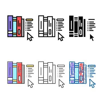 Online forms library color icon vector 库存插图